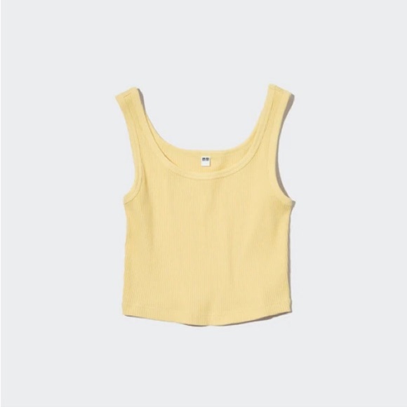 UNIQLO | Yellow Sleeveless Fitted Crop Tank Top - Picture 1 of 11